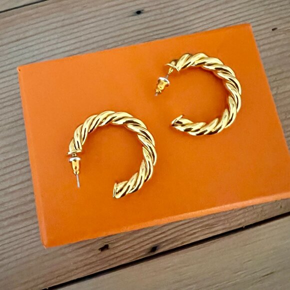 ASOS Gold Twisted Hoop Earrings, ASO Kate Middleton - Picture 6 of 6